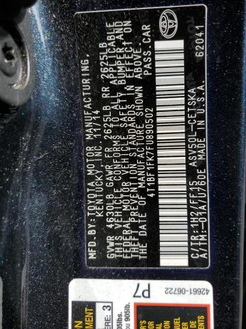 4T1BF1FK7FU890502 - 2015 TOYOTA CAMRY LE TEAL photo 12