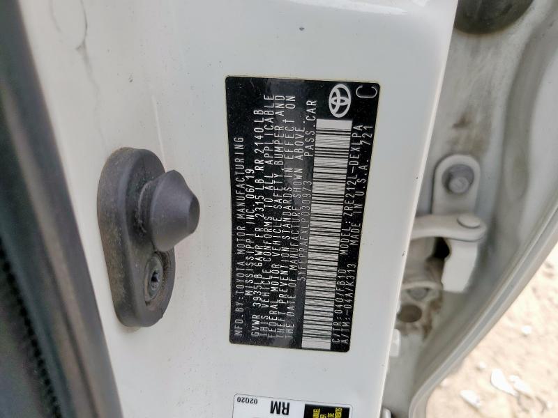 5YFEPRAEXLP030973 - 2020 TOYOTA COROLLA LE 白色 照片 12