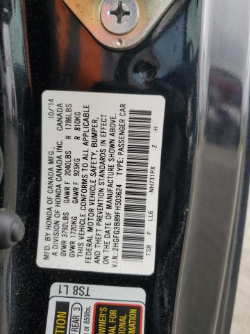 2HGFG3B89FH503624 - 2015 HONDA CIVIC EX BLACK photo 12