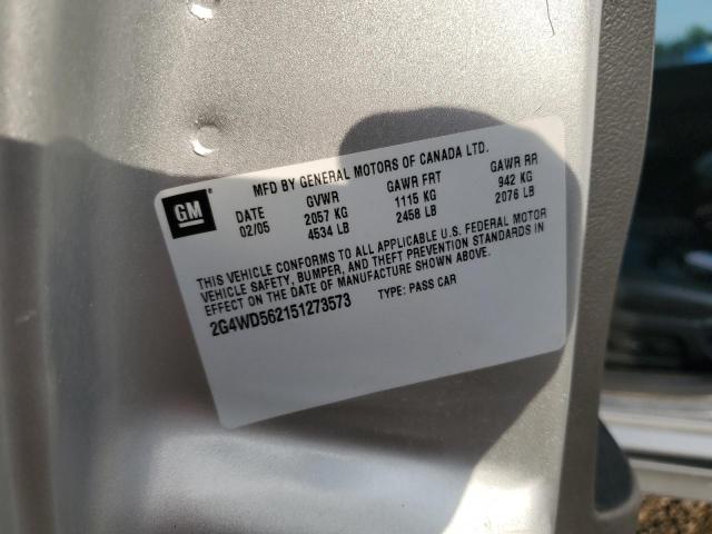 2G4WD562151273573 - 2005 BUICK LACROSSE CXL Gümüş foto 12