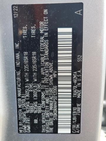 5TDKDRAH4PS012066 - 2023 TOYOTA HIGHLANDER L 银色 照片 13