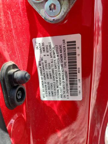2HGFC3B31HH360347 - 2017 HONDA CIVIC EX RED photo 12