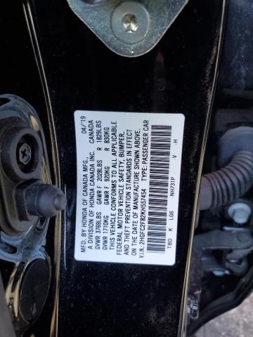 2HGFC2F82KH557454 - 2019 HONDA CIVIC SPORT 黑色 照片 10