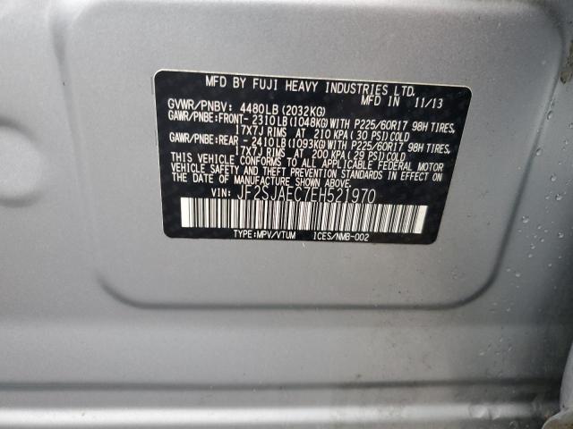 JF2SJAEC7EH521970 - 2014 SUBARU FORESTER 2.5I PREMIUM SILVER photo 13