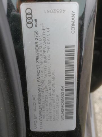 WAUHGAFCXEN082154 - 2014 AUDI A6 PRESTIGE შავი ფოტო 12