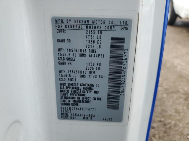 3N63M0ZN4FK716771 - 2015 CHEVROLET CITY EXPRE LT WHITE photo 12