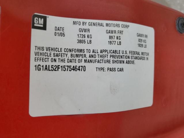 1G1AL52F157546470 - 2005 CHEVROLET COBALT LS RED photo 12