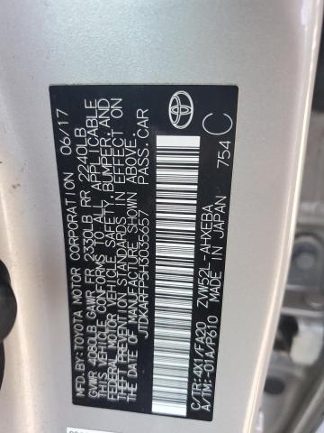 JTDKARFP5H3035657 - 2017 TOYOTA PRIUS PRIM SILVER photo 12