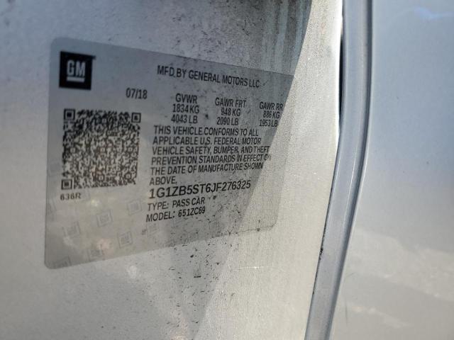 1G1ZB5ST6JF276325 - 2018 CHEVROLET MALIBU LS Gümüş foto 12