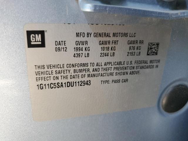 1G11C5SA1DU112943 - 2013 CHEVROLET MALIBU 1LT 蓝色 照片 12