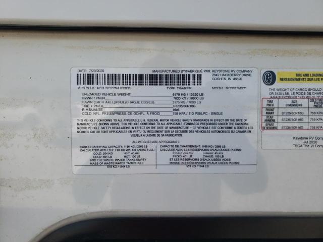 4YDF38122M4700808 - 2021 KEYSTONE MONTANA TWO TONE photo 10