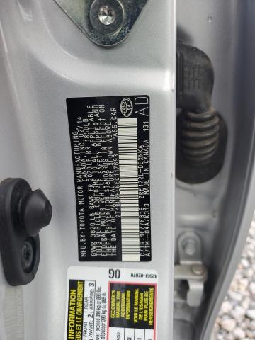 2T1BURHE6EC117693 - 2014 TOYOTA COROLLA L Silber Foto 13