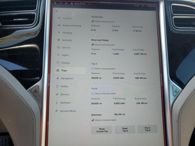 5YJSA1E22FF111973 - 2015 TESLA MODEL S BLUE photo 9