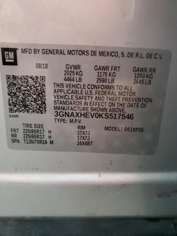 3GNAXHEV0KS517546 - 2019 CHEVROLET EQUINOX LS فضي صورة 14