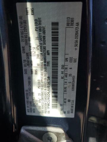 1FMCU9GD6JUB38758 - 2018 FORD ESCAPE SE ლურჯი ფოტო 12