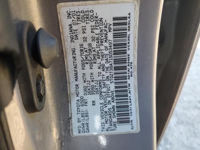 5TDZT38A71S053497 - 2001 TOYOTA SEQUOIA LIMITED BEIGE photo 14