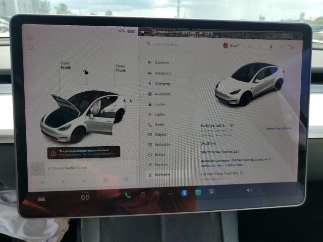 5YJYGAEE2MF187287 - 2021 TESLA MODEL Y WHITE photo 9