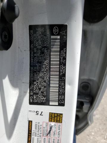 JTDKB20U583382392 - 2008 TOYOTA PRIUS Blanc photo 13