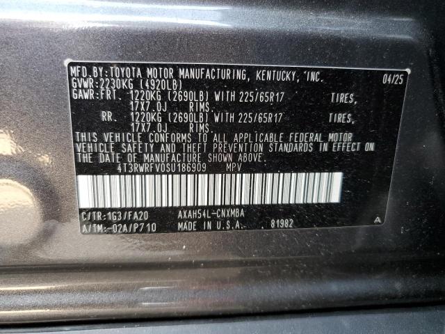 4T3RWRFV0SU186909 - 2025 TOYOTA RAV4 XLE 灰色 照片 14