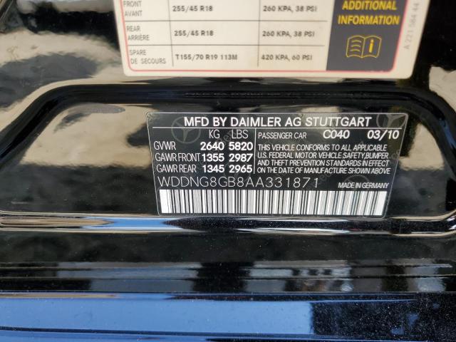 WDDNG8GB8AA331871 - 2010 MERCEDES-BENZ S 550 4MATIC BLACK photo 12