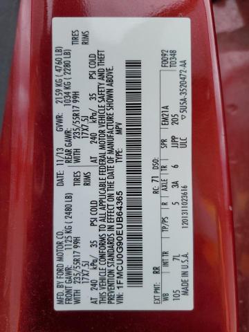 1FMCU0G90EUB64365 - 2014 FORD ESCAPE SE RED photo 13