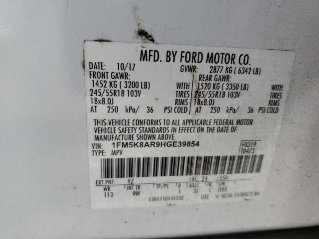 1FM5K8AR9HGE39854 - 2017 FORD EXPLORER POLICE INTERCEPTOR 白色 照片 13