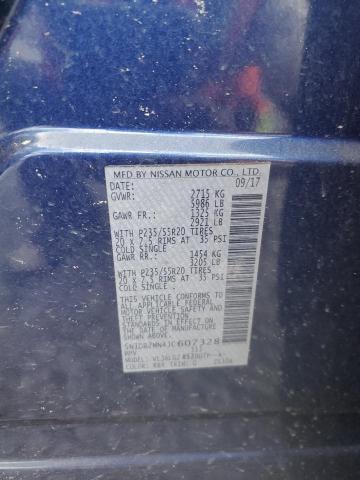 5N1DR2MN4JC607328 - 2018 NISSAN PATHFINDER S Blau Foto 13