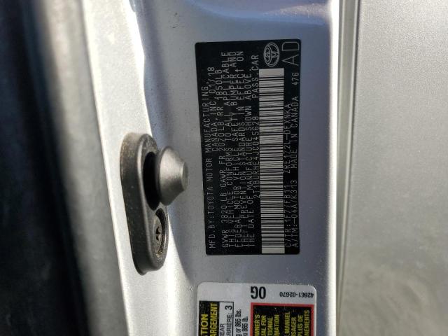 2T1BURHE4JC045628 - 2018 TOYOTA COROLLA L 银色 照片 13