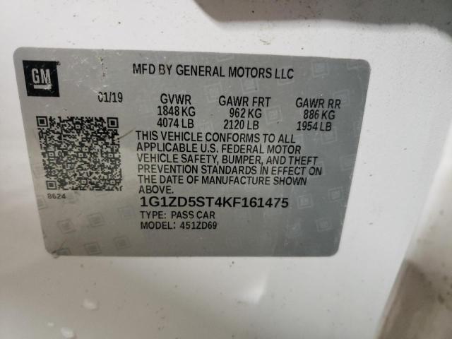1G1ZD5ST4KF161475 - 2019 CHEVROLET MALIBU LT Weiß Foto 24