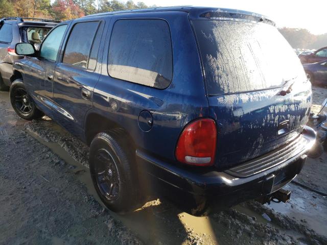 1D4HR38N13F571558 - 2003 DODGE DURANGO SPORT BLUE photo 3