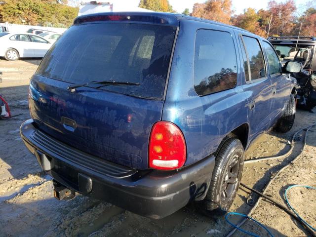 1D4HR38N13F571558 - 2003 DODGE DURANGO SPORT BLUE photo 4