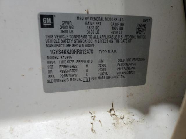 1GYS4KKJ0HR312478 - 2017 CADILLAC ESCALADE ESV PLATINUM 白色 照片 13