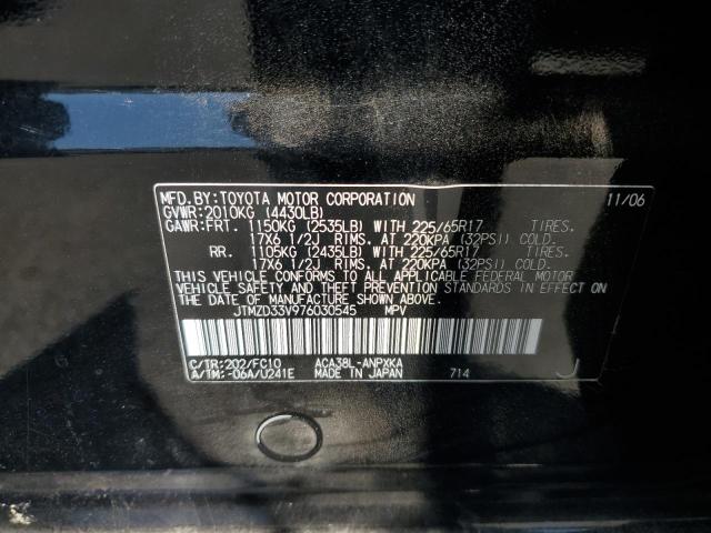 JTMZD33V976030545 - 2007 TOYOTA RAV4 შავი ფოტო 13