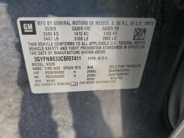 3GYFNBE33CS657411 - 2012 CADILLAC SRX PERFORMANCE COLLECTION Сұр фото 13