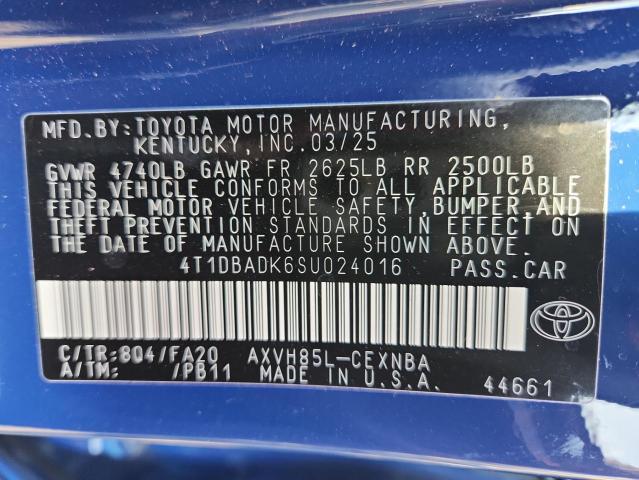 4T1DBADK6SU024016 - 2025 TOYOTA CAMRY XSE 蓝色 照片 13