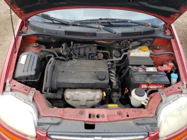 KL1TD52625B463454 - 2005 CHEVROLET AVEO BASE BURGUNDY photo 11