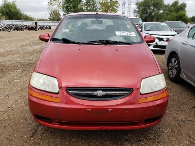 KL1TD52625B463454 - 2005 CHEVROLET AVEO BASE BURGUNDY photo 5