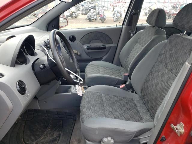 KL1TD52625B463454 - 2005 CHEVROLET AVEO BASE BURGUNDY photo 7