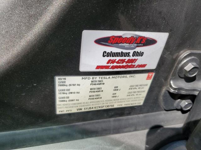 5YJSA1E2XGF130756 - 2016 TESLA MODEL S Qəhvəyi foto 13