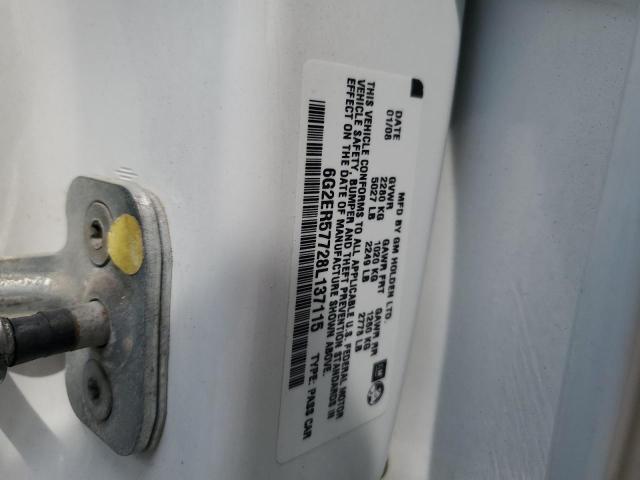 6G2ER57728L137115 - 2008 PONTIAC G8 WHITE photo 12