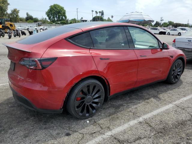 7SAYGDEF6NF341305 - 2022 TESLA MODEL Y RED photo 3