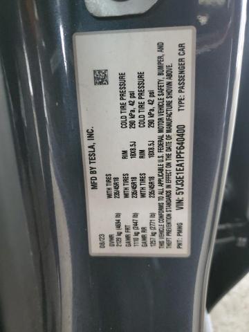 5YJ3E1EA1PF640400 - 2023 TESLA MODEL 3 GRAY photo 12