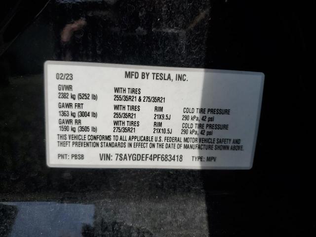 7SAYGDEF4PF683418 - 2023 TESLA MODEL Y Чорний фото 13