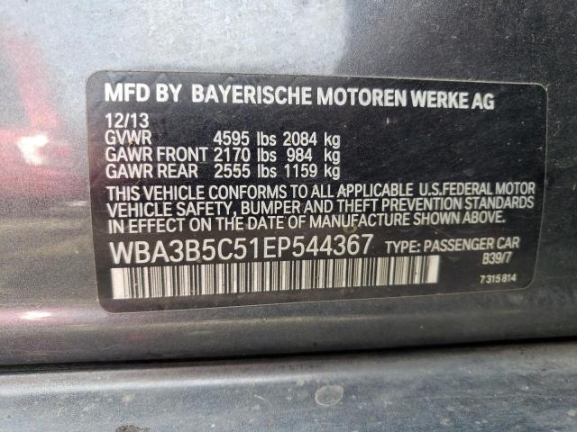 WBA3B5C51EP544367 - 2014 BMW 328 XI SULEV GRAY photo 12