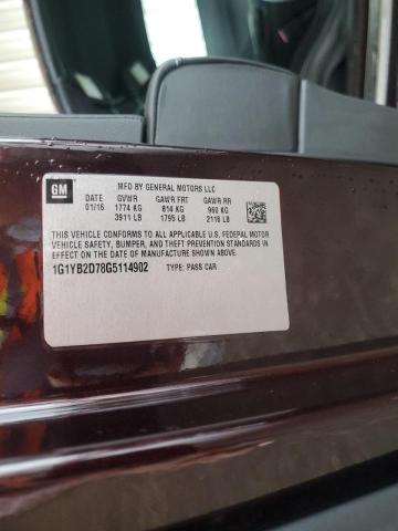 1G1YB2D78G5114902 - 2016 CHEVROLET CORVETTE STINGRAY 1LT BURGUNDY photo 12