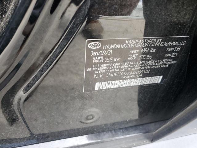 5NPEH4J2XMH109502 - 2021 HYUNDAI SONATA LIMITED BLACK photo 12