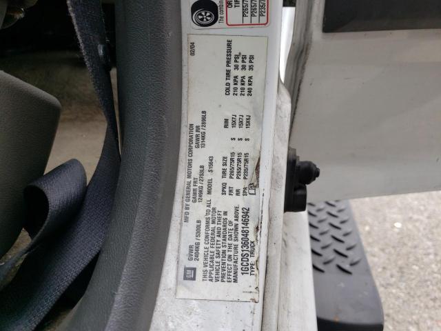 1GCDS136048146942 - 2004 CHEVROLET COLORADO WHITE photo 12