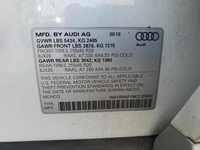 WA1BNAFY8K2120630 - 2019 AUDI Q5 PREMIUM PLUS WHITE photo 13