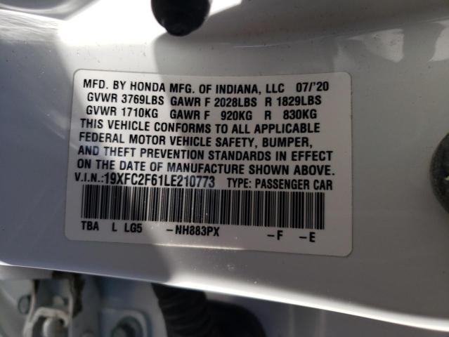 19XFC2F61LE210773 - 2020 HONDA CIVIC LX 白色 照片 12