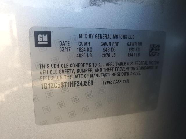 1G1ZC5ST1HF243580 - 2017 CHEVROLET MALIBU LS SILVER photo 13